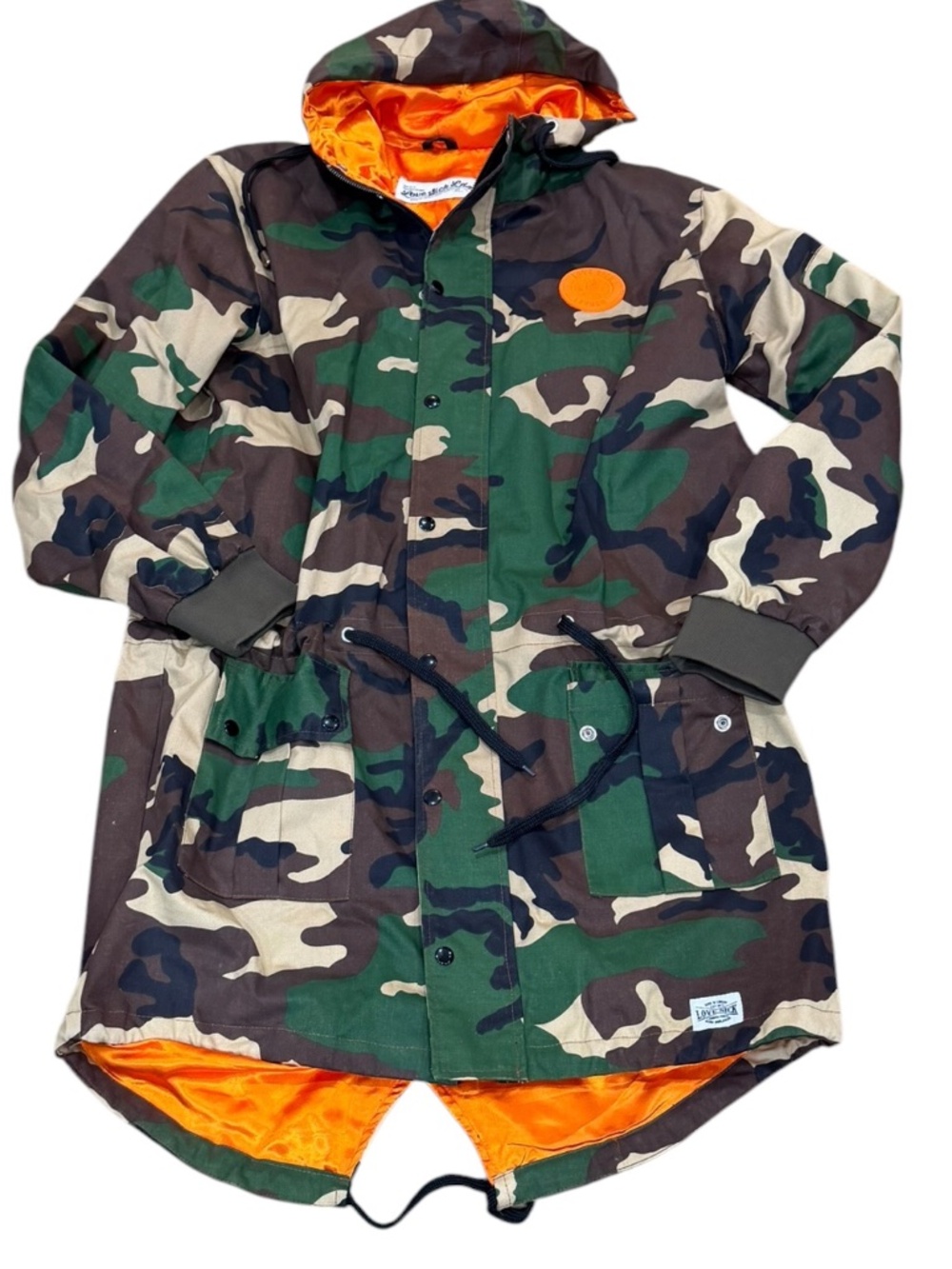 Love Sick London Parka 9.0 Woodland Camouflage Coat Jacket Women's XL like new